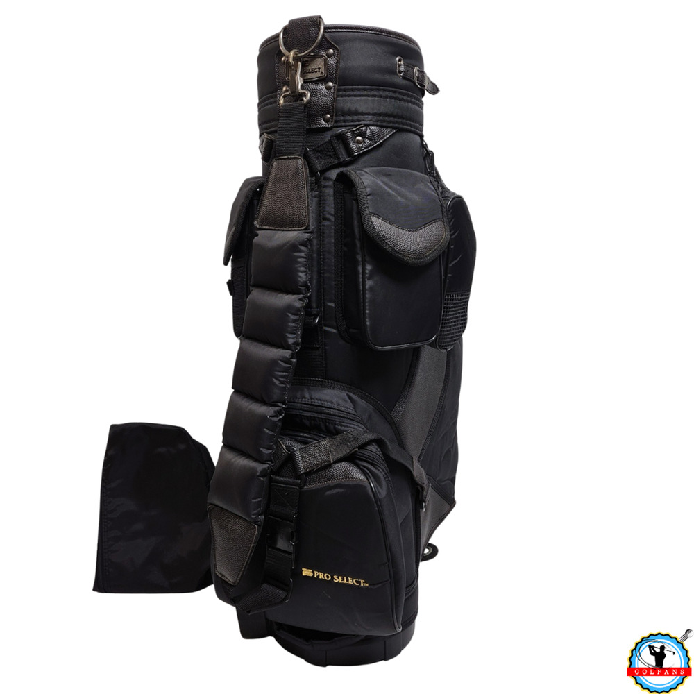 PRO SELECT Golf Staff Cart Bag | 6-Way Divider | Black w/ Rain Hood